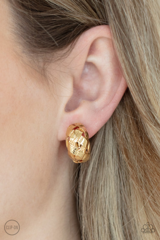 Wrought With Edge Gold Earring - Paparazzi Accessories