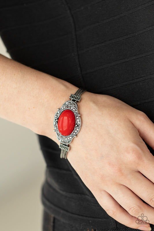 Top-Notch Drama Red Bracelet - Paparazzi Accessories