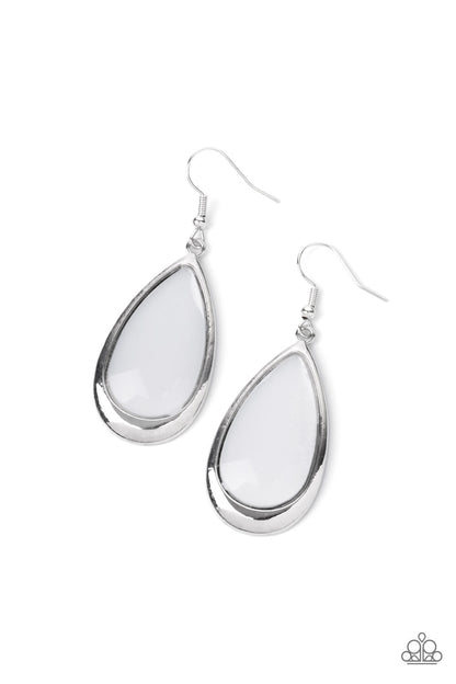 A World To SEER White Earring - Paparazzi Accessories