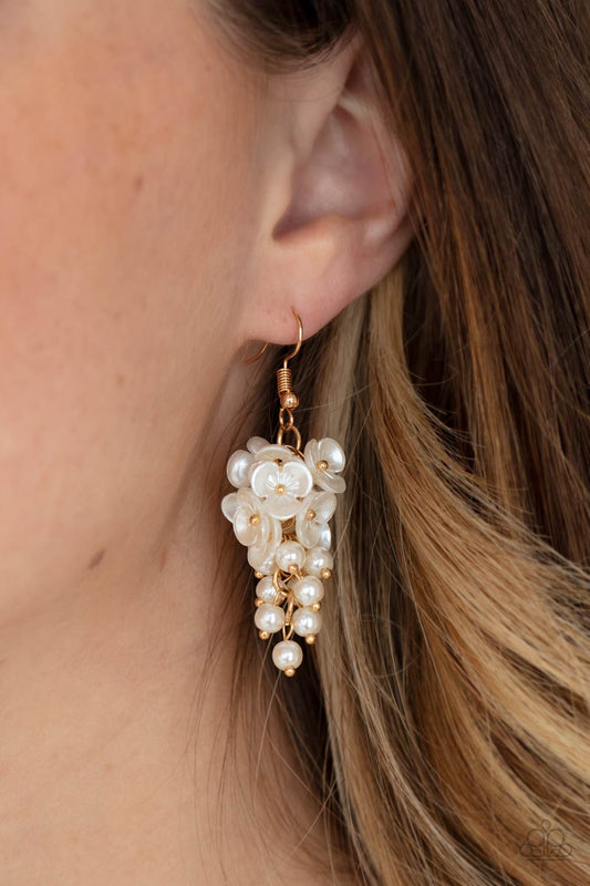 Bountiful Bouquets Gold Earring - Paparazzi Accessories