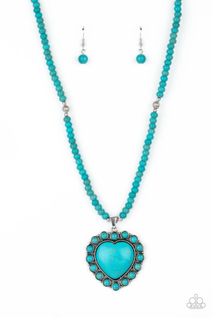 A Heart Of Stone Blue Necklace - Paparazzi Accessories