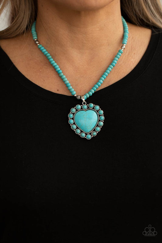 A Heart Of Stone Blue Necklace - Paparazzi Accessories