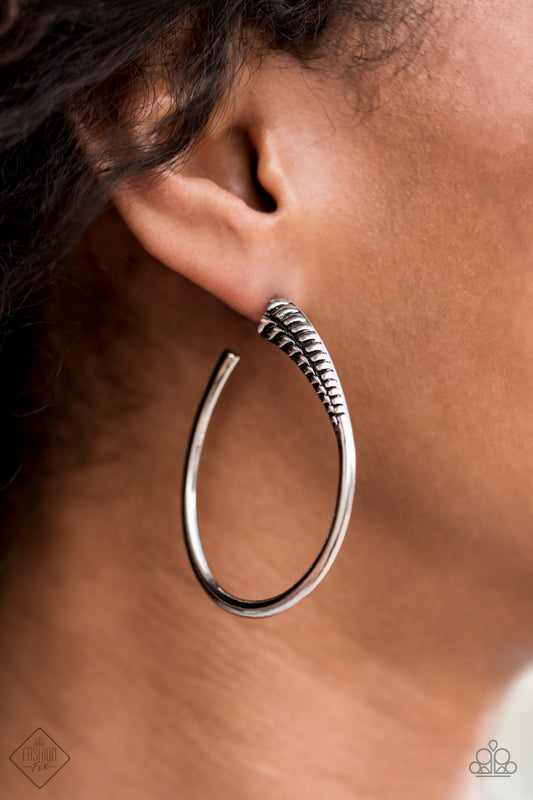 Fully Loaded Silver Hoop Earring - Paparazzi Accessories
