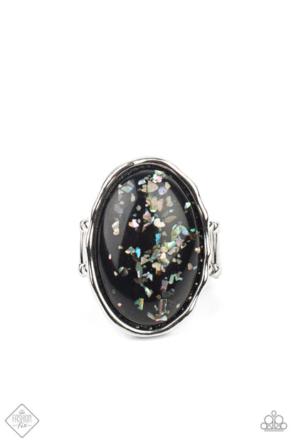 Glittery With Envy Black Ring - Paparazzi Accessories
