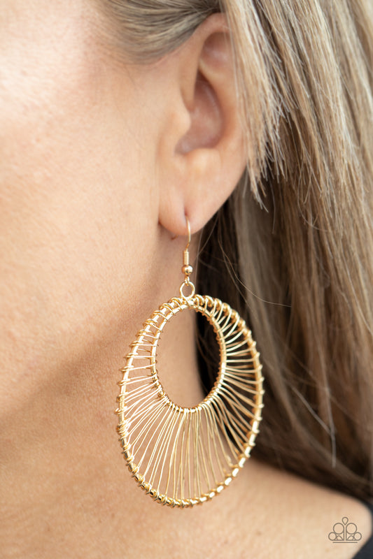 Artisan Applique Gold Earring - Paparazzi Accessories