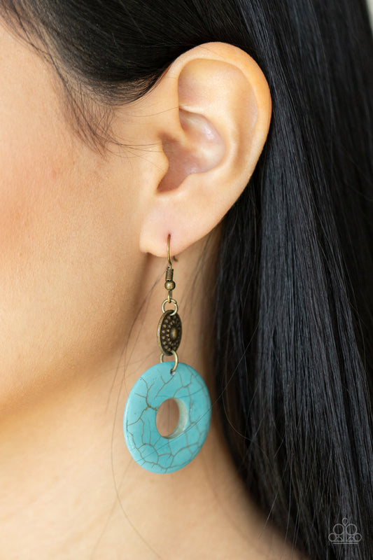 Earthy Epicenter Brass Earring - Paparazzi Accessories