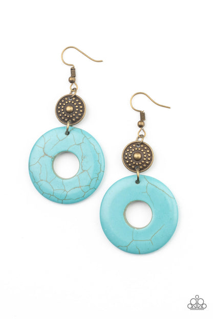 Earthy Epicenter Brass Earring - Paparazzi Accessories