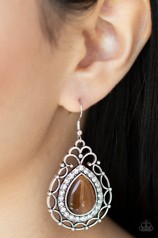 Endlessly Enchanting Brown Earring - Paparazzi Accessories