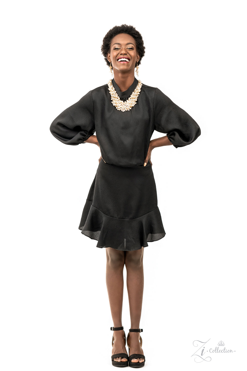 Sentimental 2021 Zi Collection Necklace - Paparazzi Accessories  Mesmerizingly mismatched crystal-like beads, white pearls, and classic white rhinestones delicately attach to a golden chain net below the collar. Jampacked with noise-making shimmer, the effervescently clustered fringe dances with each movement for an elegantly bubbly finish. Features an adjustable clasp closure.  Sold as one individual necklace. Includes one pair of matching earrings.