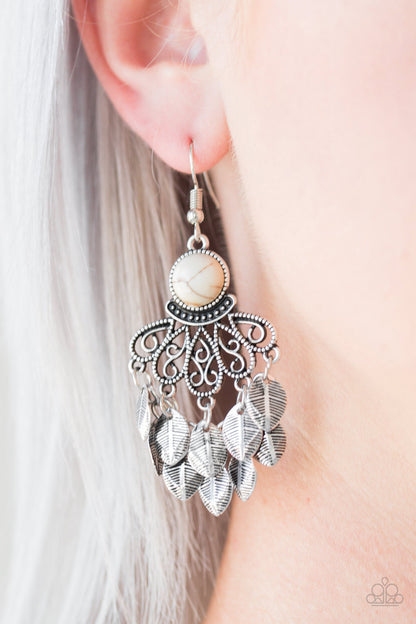 A Bit On The Wildside White Earring - Paparazzi Accessories