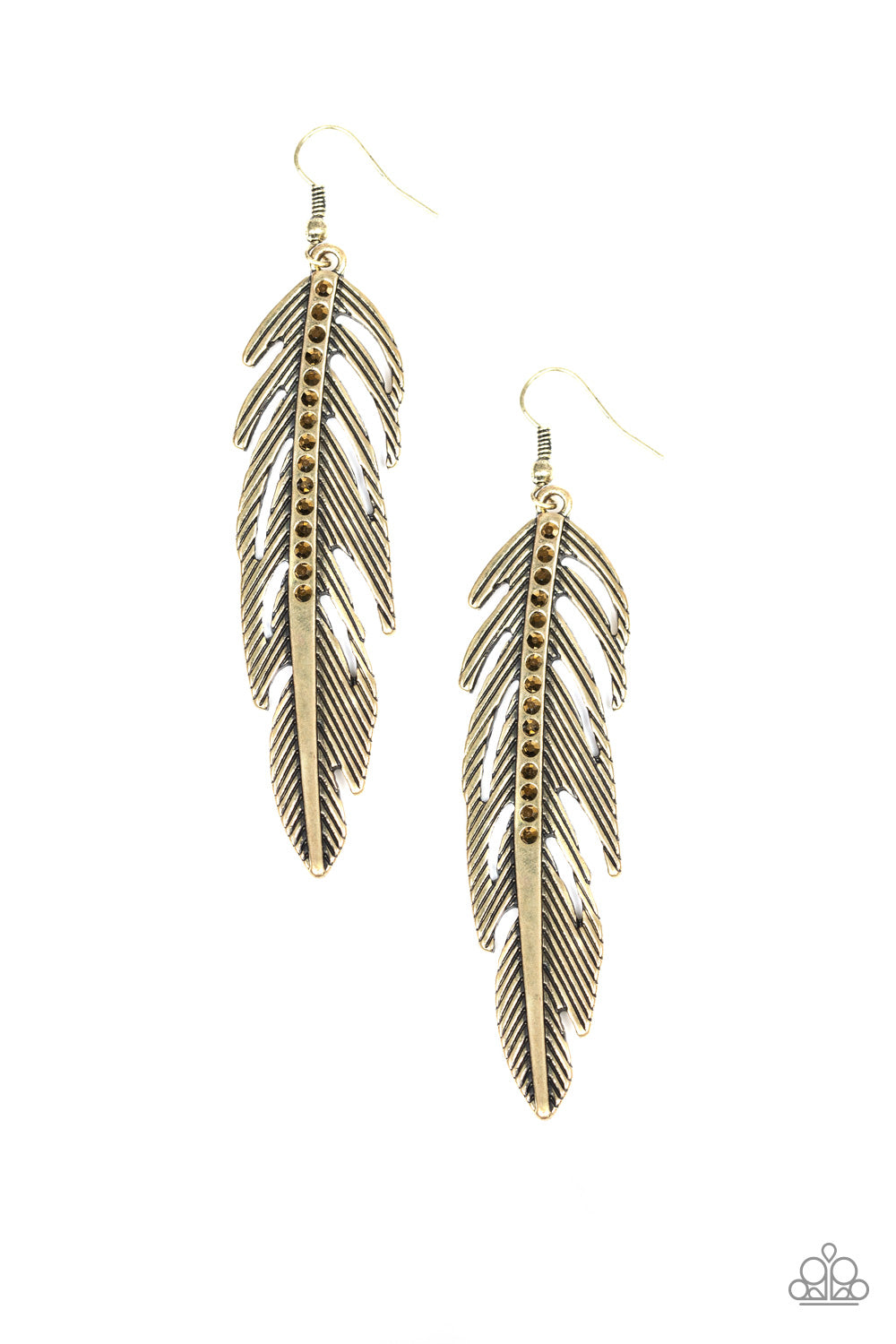 Give Me A ROOST Brass Earring - Paparazzi Accessories