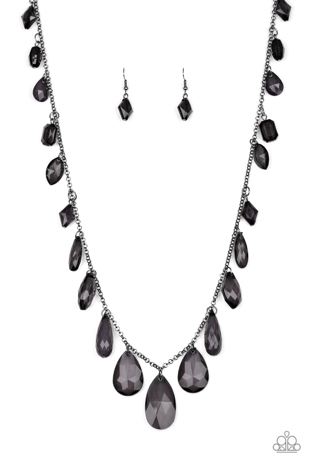 GLOW And Steady Wins The Race Black Necklace - Paparazzi Accessories