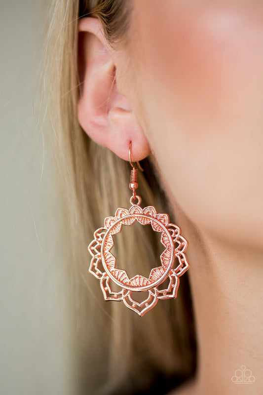 Modest Mandalas Copper Earring - Paparazzi Accessories