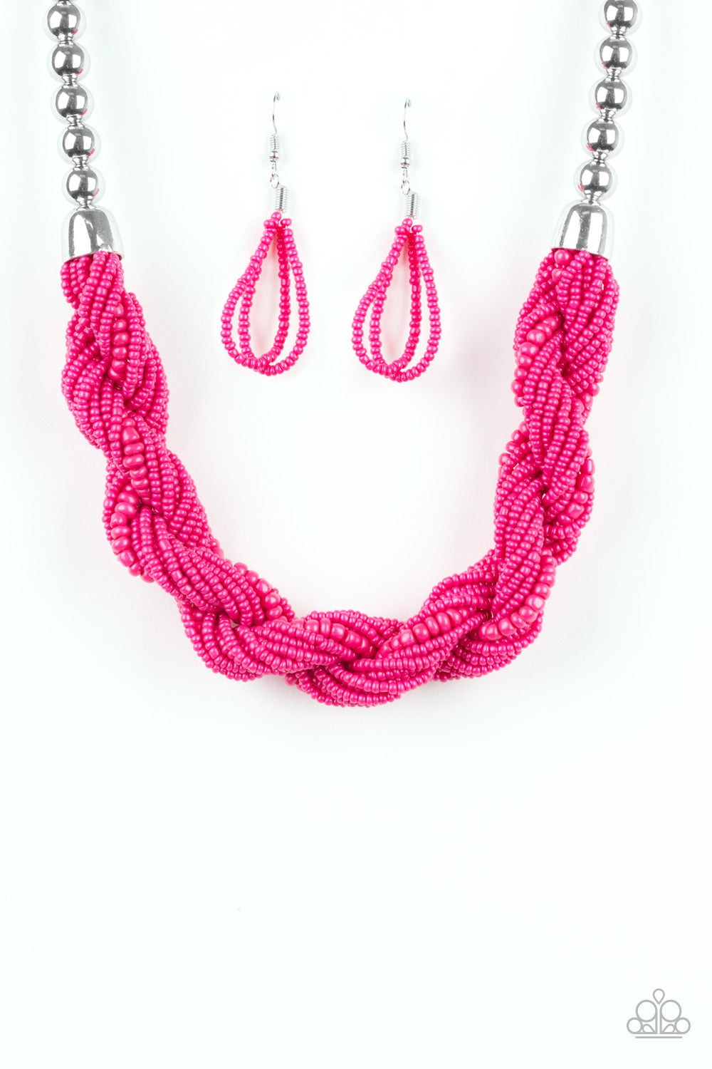 Savannah Surfin Pink Seed Bead Necklace - Paparazzi Accessories