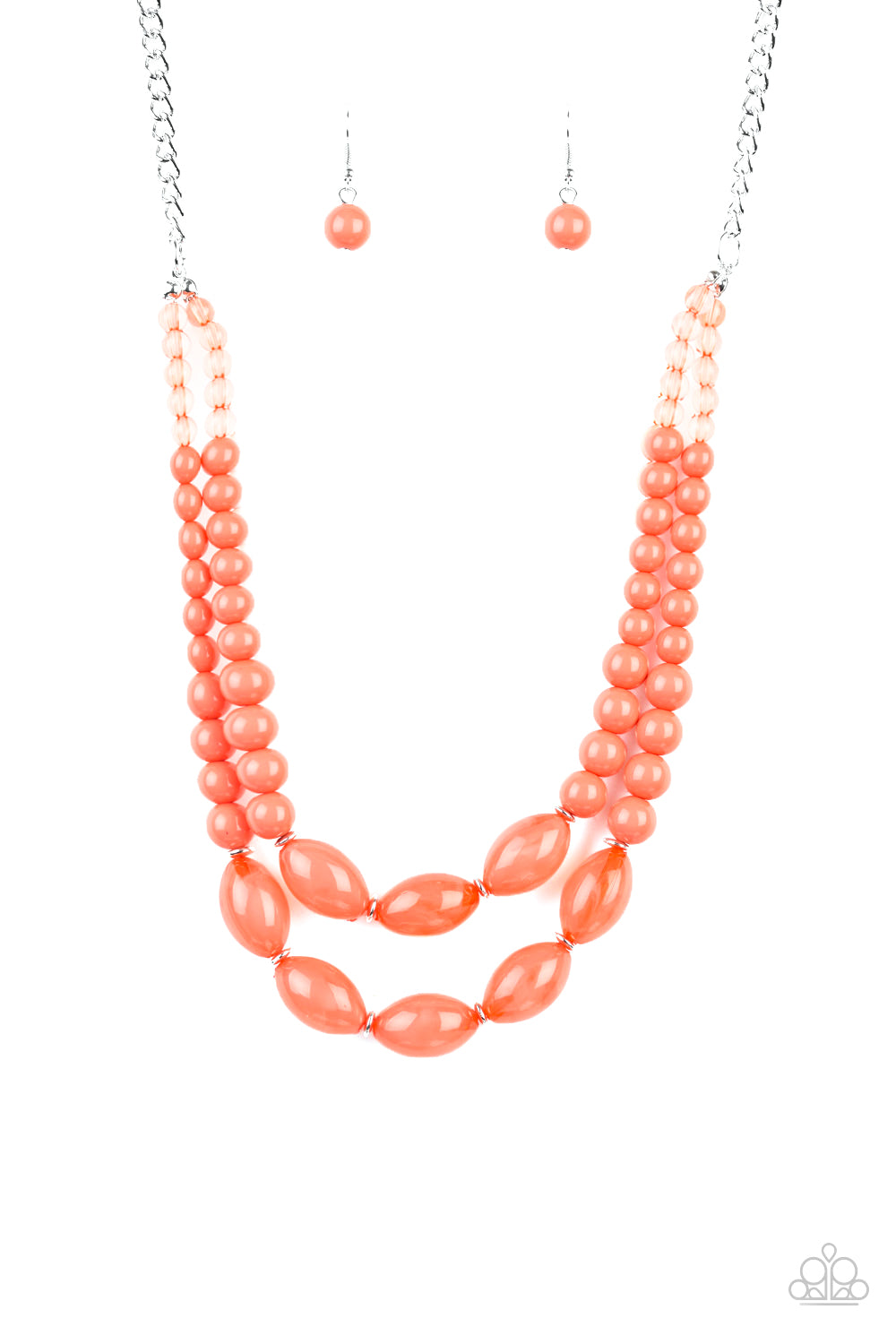 Sundae Shoppe Orange Necklace - Paparazzi Accessories - jazzy-jewels-gems