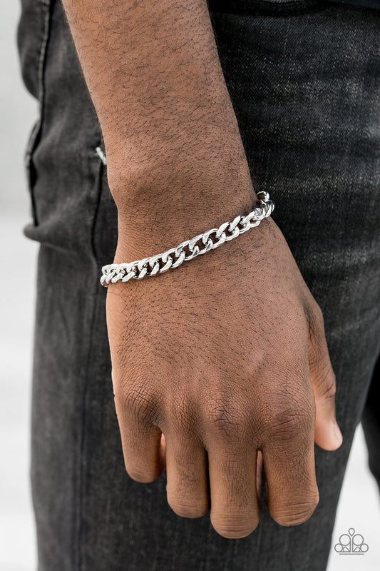 Take It To The Bank Silver Urban Bracelet - Paparazzi Accessories - jazzy-jewels-gems