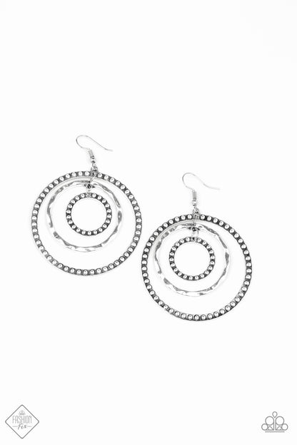 Texture Takeover Silver Earring - Paparazzi Accessories