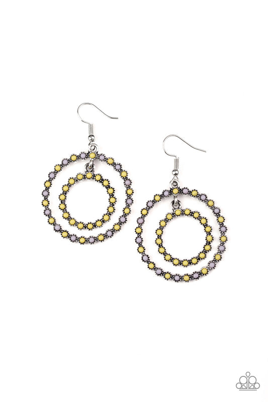 Vibrant Venture Yellow Earring - Paparazzi Accessories