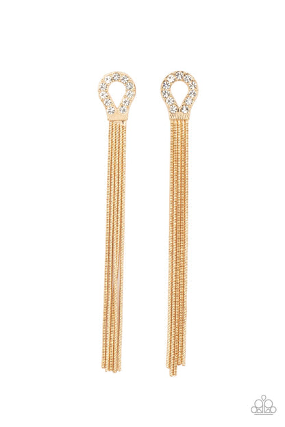 Dallas Debutante Gold Earring - Paparazzi Accessories (TF)