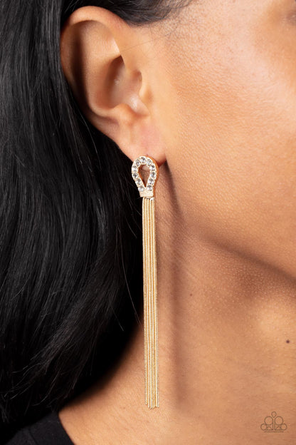 Dallas Debutante Gold Earring - Paparazzi Accessories (TF)