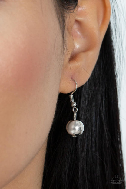 Stone Age Adventurer White Necklace - Paparazzi Accessories  Featuring a white and black marble finish, an earthy collection of faux stone and classic silver beads gradually increase in size as they alternate below the collar for a statement-making look. Features an adjustable clasp closure.  Sold as one individual necklace. Includes one pair of matching earrings.