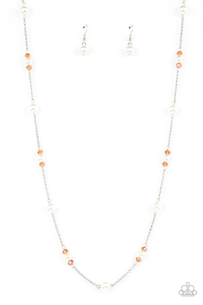 Keep Your Eye on the BALLROOM Orange Necklace - Paparazzi Accessories (TF)