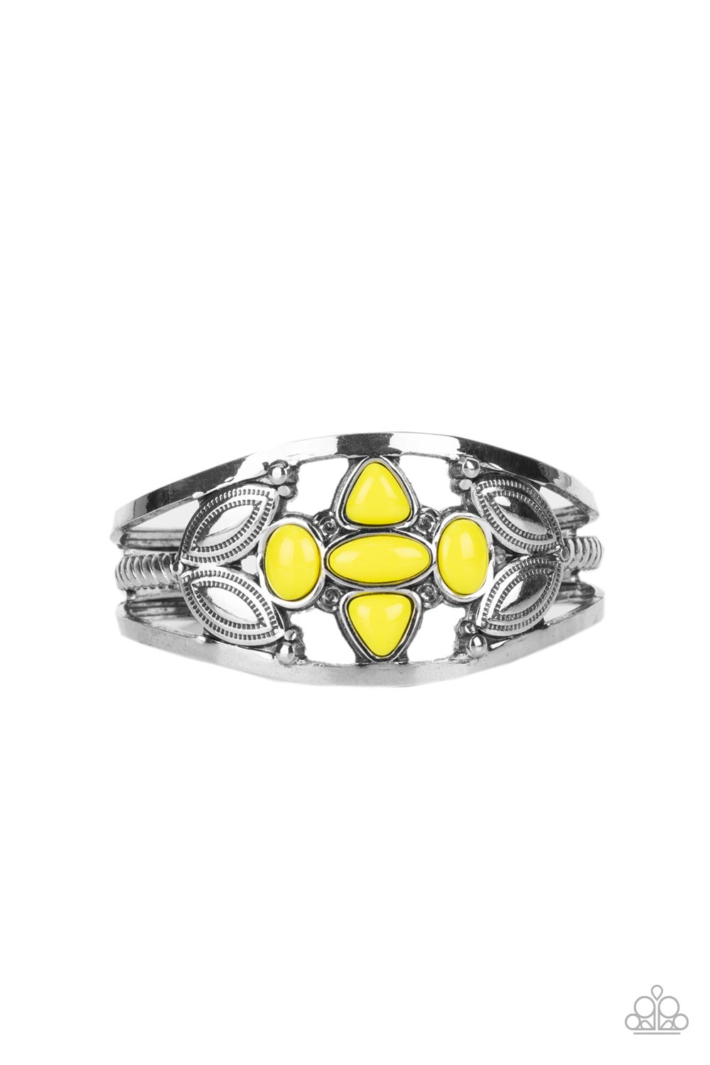 Caribbean Cabana Yellow Cuff Bracelet - Paparazzi Accessories (TF)