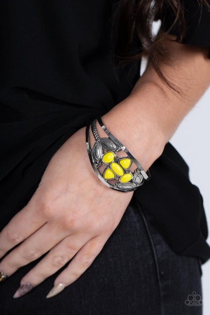 Caribbean Cabana Yellow Cuff Bracelet - Paparazzi Accessories (TF)