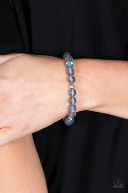 Forever and a DAYDREAM Silver Urban Bracelet - Paparazzi Accessories  Infused with silver accents, a dreamy collection of iridescent rainbow specked beads are threaded along a stretchy band around the wrist for an enchanting glow.  Sold as one individual bracelet.