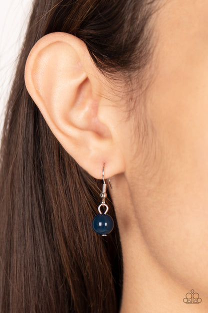 Popping Promenade Blue Necklace - Paparazzi Accessories  Infused with dainty Rhodonite beads, a bubbly collection of smooth and faceted Rhodonite beads alternate along an invisible wire below the collar for a bold pop of color. Features an adjustable clasp closure.  Sold as one individual necklace. Includes one pair of matching earrings.