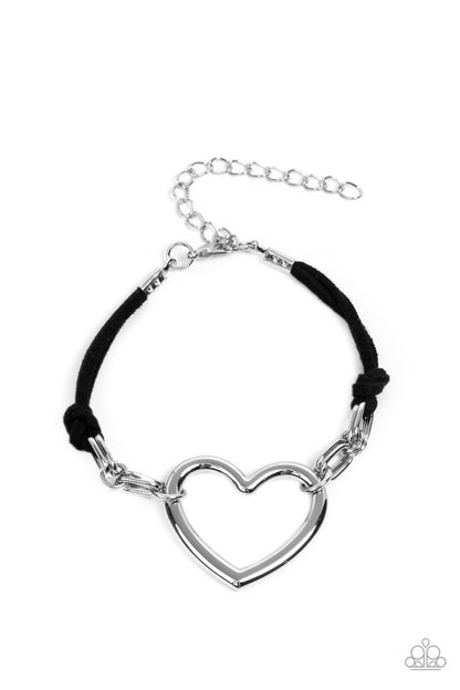 Fashionable Flirt Black Necklace & Bracelet Set - Paparazzi Accessories