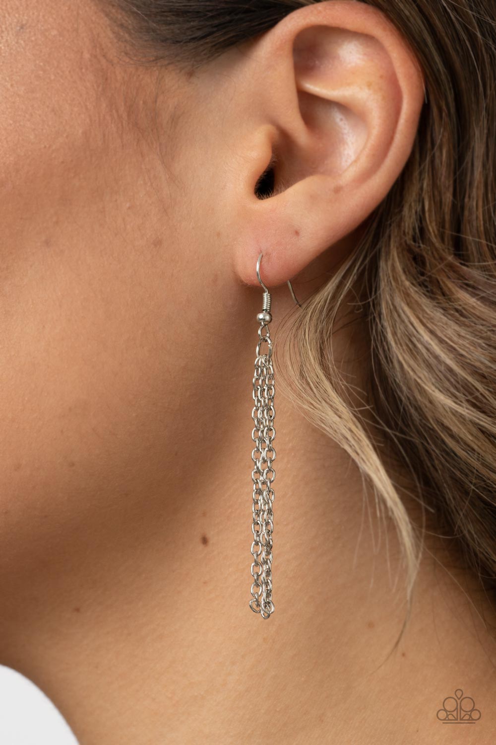 Marrakesh Mystery - Silver Item #P2WH-SVXX-362XX Featuring mandala-like patterns, a floral lattice frame gives way to mismatched scalloped silver frames, creating a magnificently stacked pendant at the bottom of an extended silver chain. Features an adjustable clasp closure.  Sold as one individual necklace. Includes one pair of matching earrings.