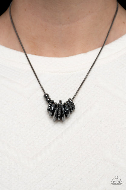 Mechanical Mischief Black Necklace - Paparazzi Accessories (TF)