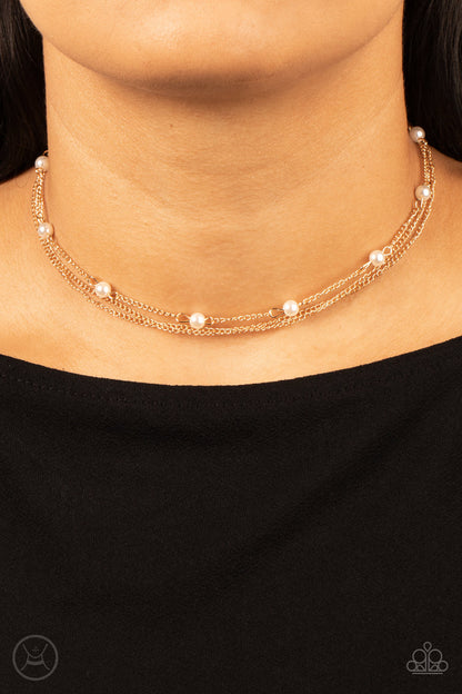 Daintily Dapper Gold Choker Necklace - Paparazzi Accessories (TF)