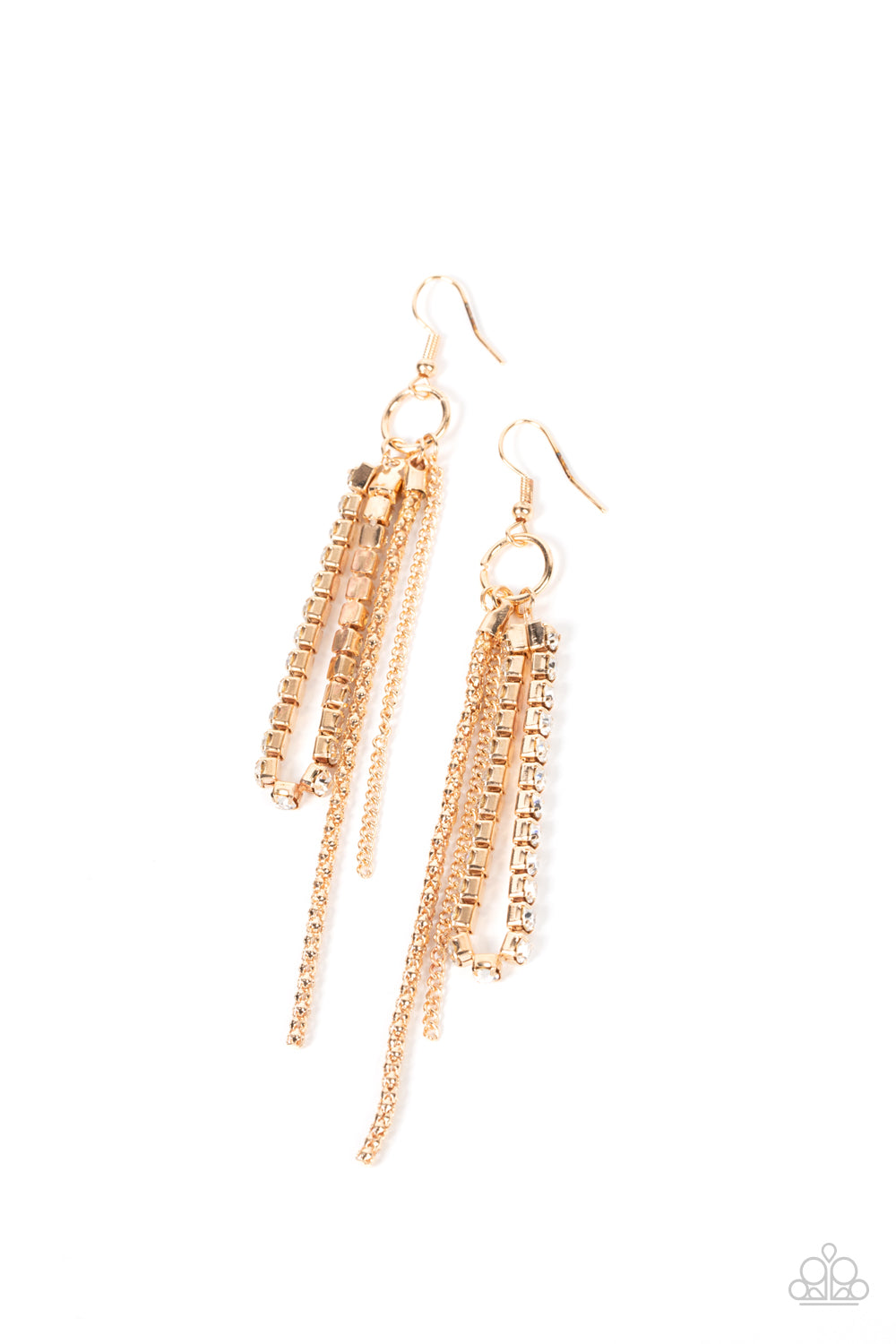 Swing Dance Dazzle Gold Earring - Paparazzi Accessories (TF)