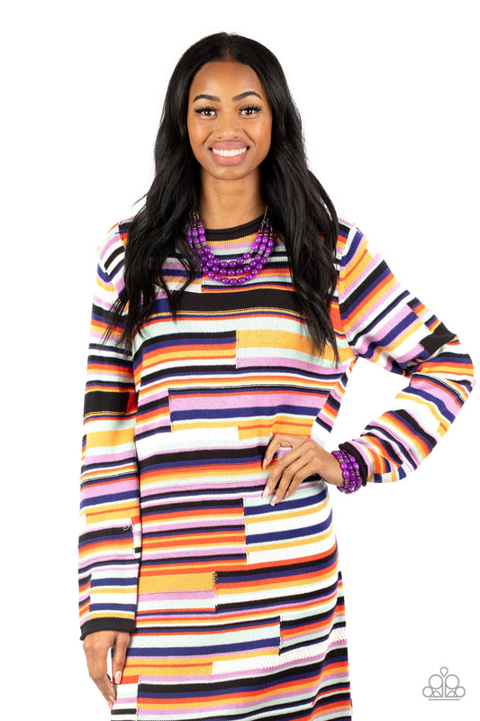 Coastal Cruise Purple Necklace & Bracelet Set - Paparazzi Accessories