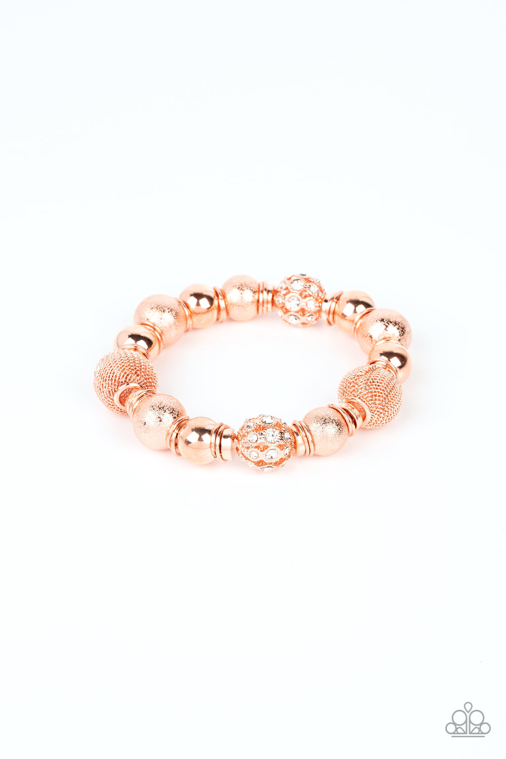 We Totally Mesh Copper Stretch Bracelet - Paparazzi Accessories