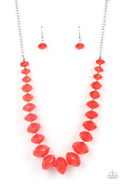 Happy-GLOW-Lucky Red Necklace & Bracelet Set - Paparazzi Accessories