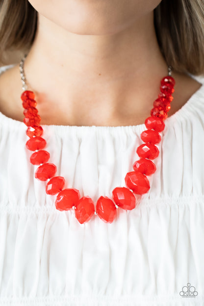 Happy-GLOW-Lucky Red Necklace & Bracelet Set - Paparazzi Accessories