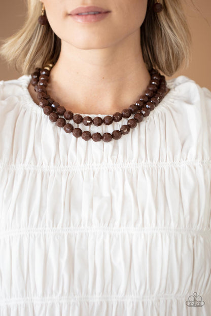 Greco Getaway Brown Necklace & Bracelet Set - Paparazzi Accessories