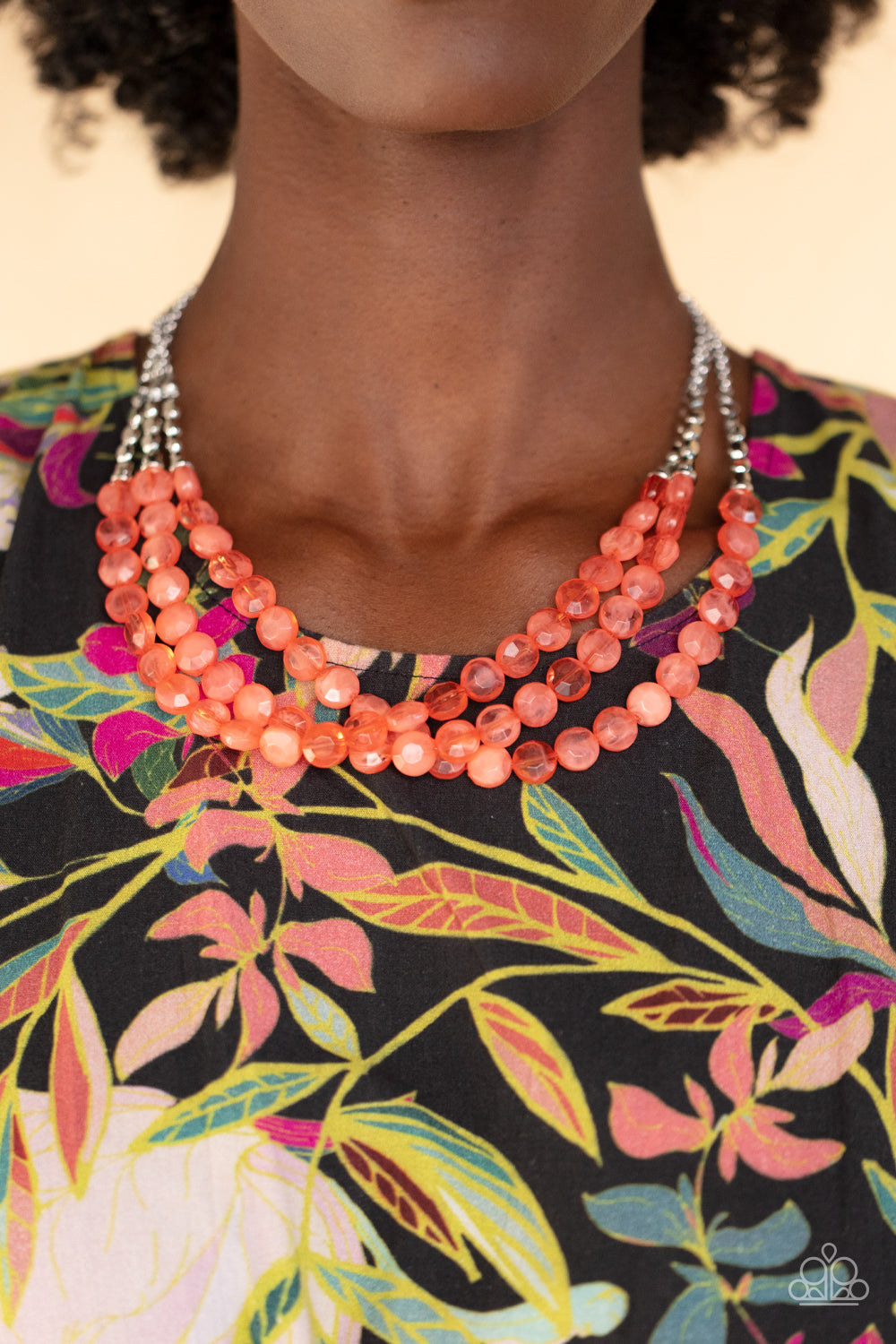 Pacific Picnic Orange Necklace & Bracelet Set - Paparazzi Accessories