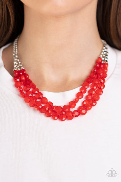 Pacific Picnic Red Necklace & Bracelet Set - Paparazzi Accessories