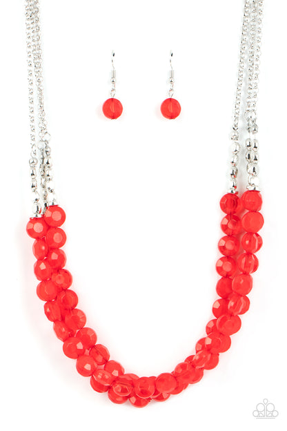 Pacific Picnic Red Necklace & Bracelet Set - Paparazzi Accessories
