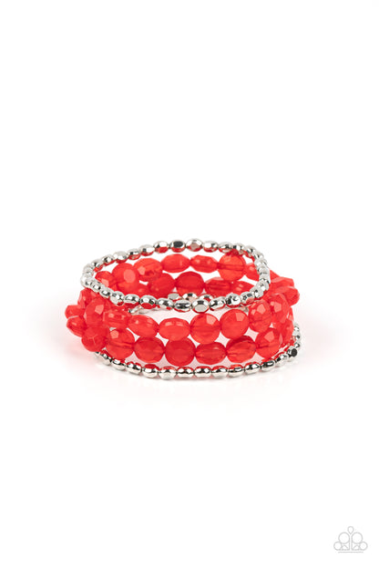 Pacific Picnic Red Necklace & Bracelet Set - Paparazzi Accessories
