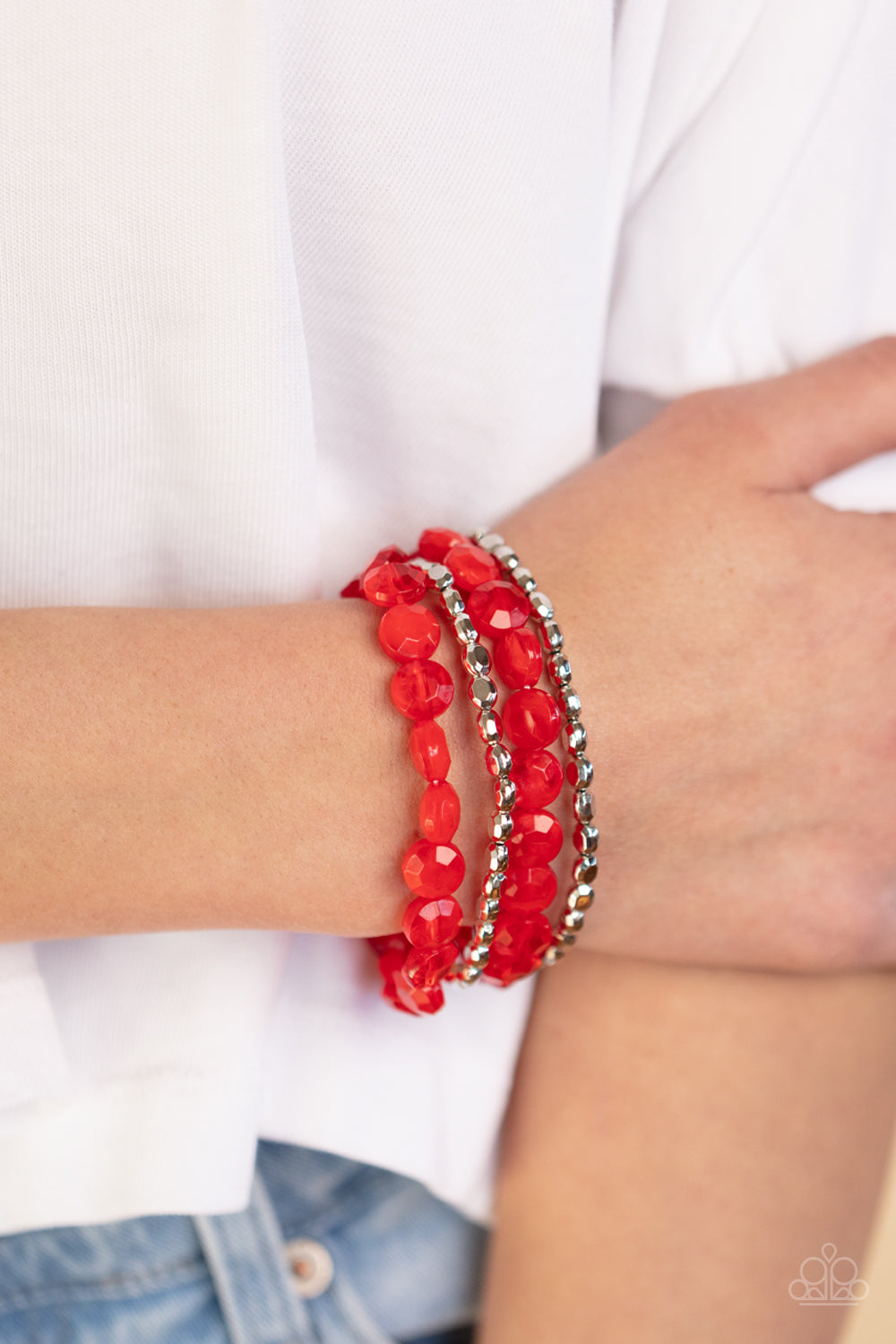 Pacific Picnic Red Necklace & Bracelet Set - Paparazzi Accessories