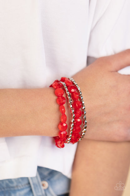 Pacific Picnic Red Necklace & Bracelet Set - Paparazzi Accessories