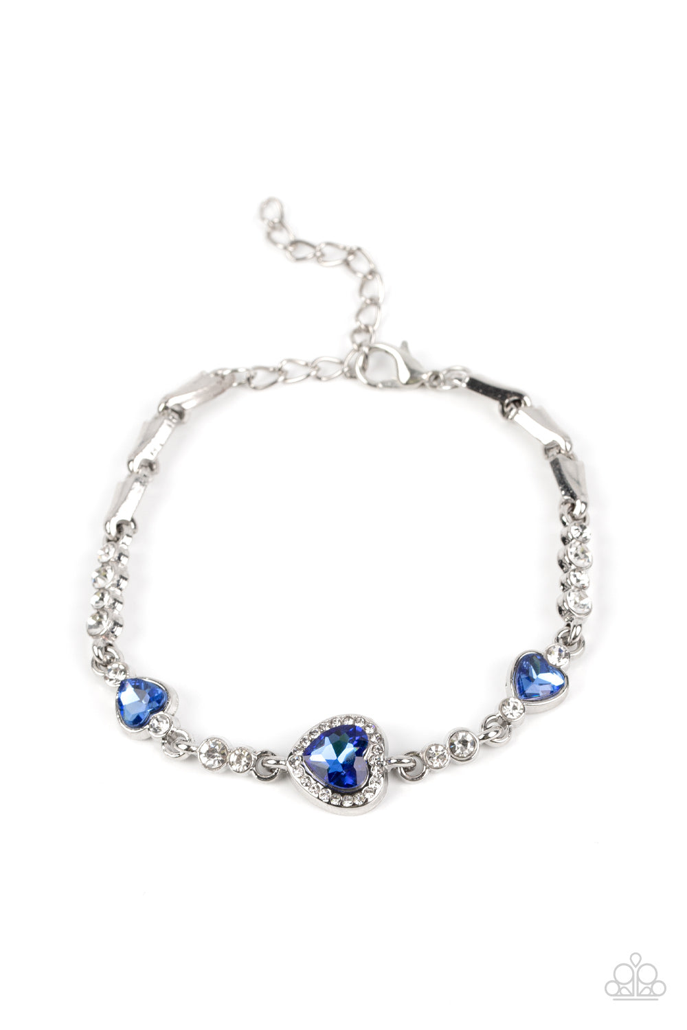 Amor Actually Blue Heart Clasp Bracelet - Paparazzi Accessories