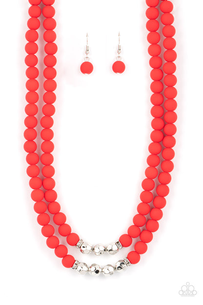 Summer Splash & Dip and Dive Red Necklace & Bracelet Set - Paparazzi Accessories