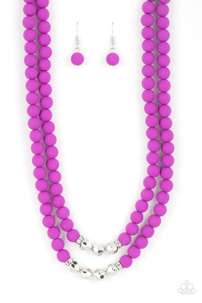 Summer Splash Purple Necklace & Bracelet Set - Paparazzi Accessories