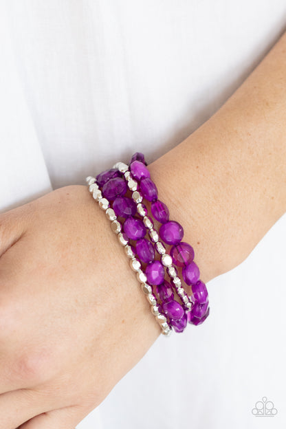 Pacific Picnic Purple Necklace & Bracelet Set - Paparazzi Accessories